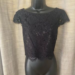 White House Black Market | Black Lace Crop Top